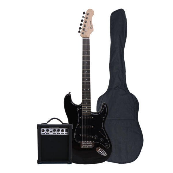 1 PACK DE GUITARRA ELECTRICA NEGRA POLLUX-1 CIPRIANI