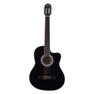 1 GUITARRA ELECTROACUSTICA 39 CDAS METALICAS CUTAWAY NEGRA ZXWS-394 ZARAGOZA