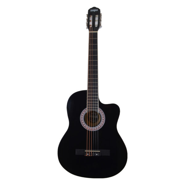 1 GUITARRA ELECTROACUSTICA 39 CDAS METALICAS CUTAWAY NEGRA ZXWS-394 ZARAGOZA