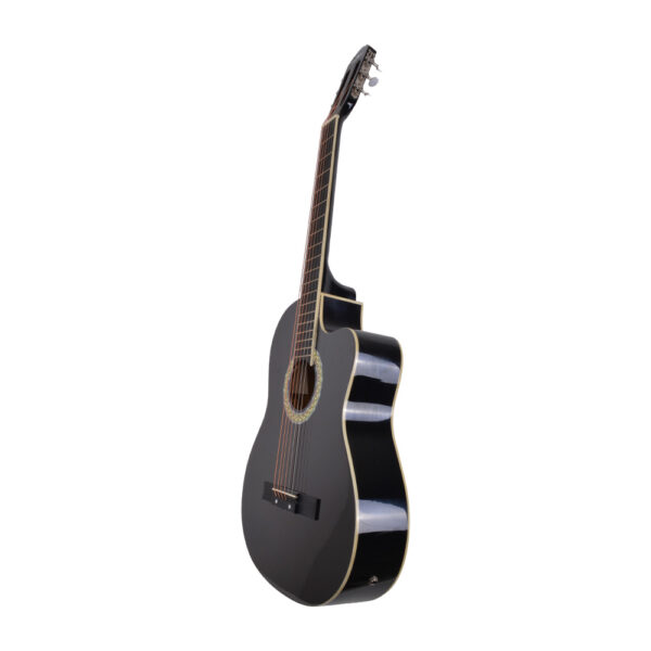 GUITARRA ELECTROACUSTICA 39 CDAS METALICAS CUTAWAY NEGRA LA ESPAÑOLA