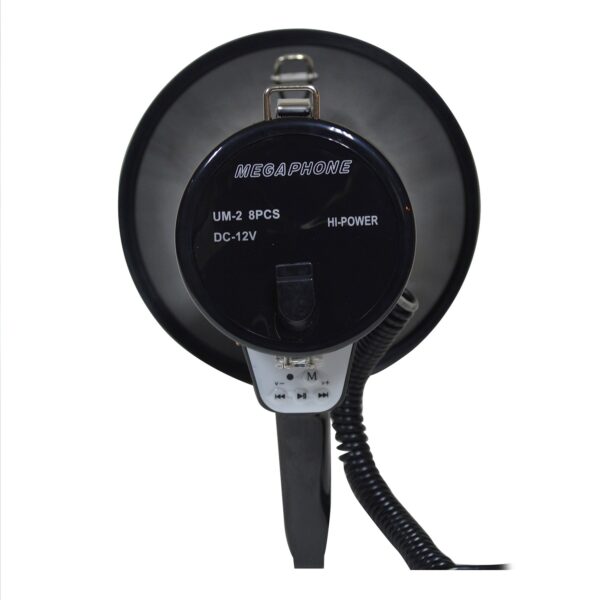 3_ MEGÁFONO VERSÁTIL 50W CON BLUETOOTH, USB/SD Y SIRENA NEGRO POLYVOX