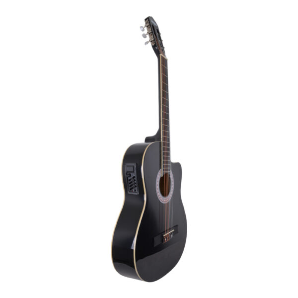 4 GUITARRA ELECTROACUSTICA 39 CDAS METALICAS CUTAWAY NEGRA ZXWS-394 ZARAGOZA