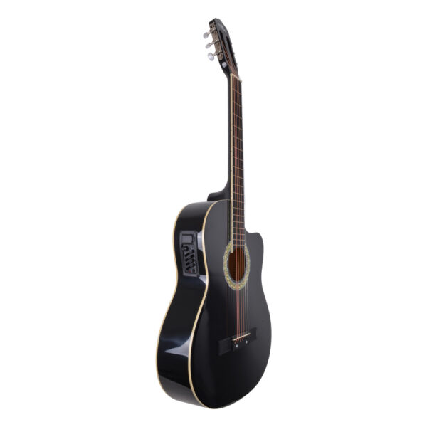 GUITARRA ELECTROACUSTICA 39 CDAS METALICAS CUTAWAY NEGRA LA ESPAÑOLA