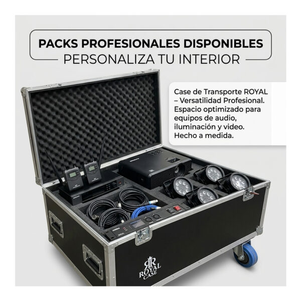 5 CASE DE MADERA 1050x560x520 CON RUEDAS ROYAL CASE RCC-156