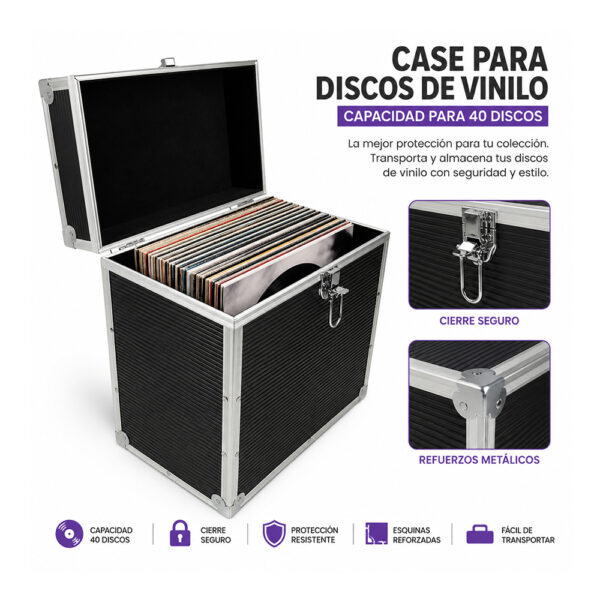 7 CASE PARA 40 DISCOS DE VINILO CARVERPRO