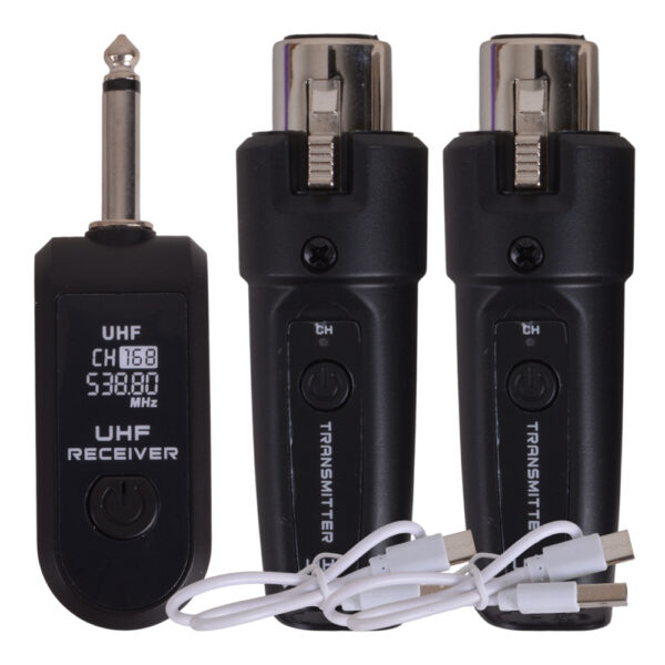 KIT INALAMBRICO UHF - CONVERTIDOR PARA 2 MICROFONOS CARVERPRO WMC-2U