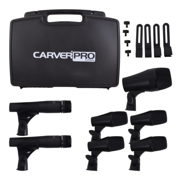 SET DE 7 MICRÓFONOS PARA BATERÍA SM-DR-7 CARVERPRO