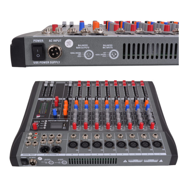 KIT DE AMPLIFICACION MIXER 8 CANALES + 2 CAJAS ACTIVAS CARVERPRO 415-BT